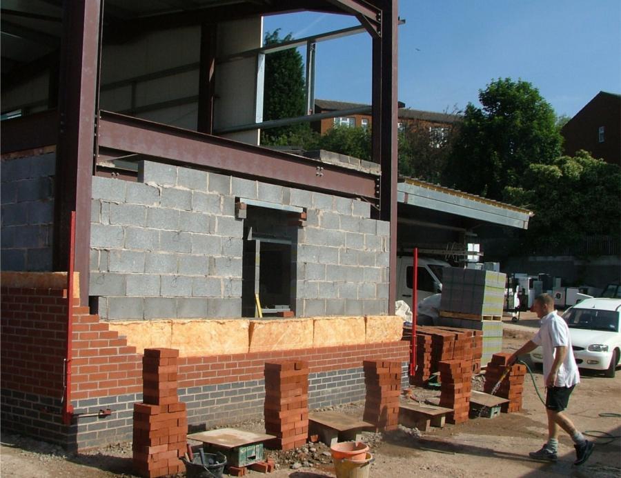 Commercial building construction work in progress