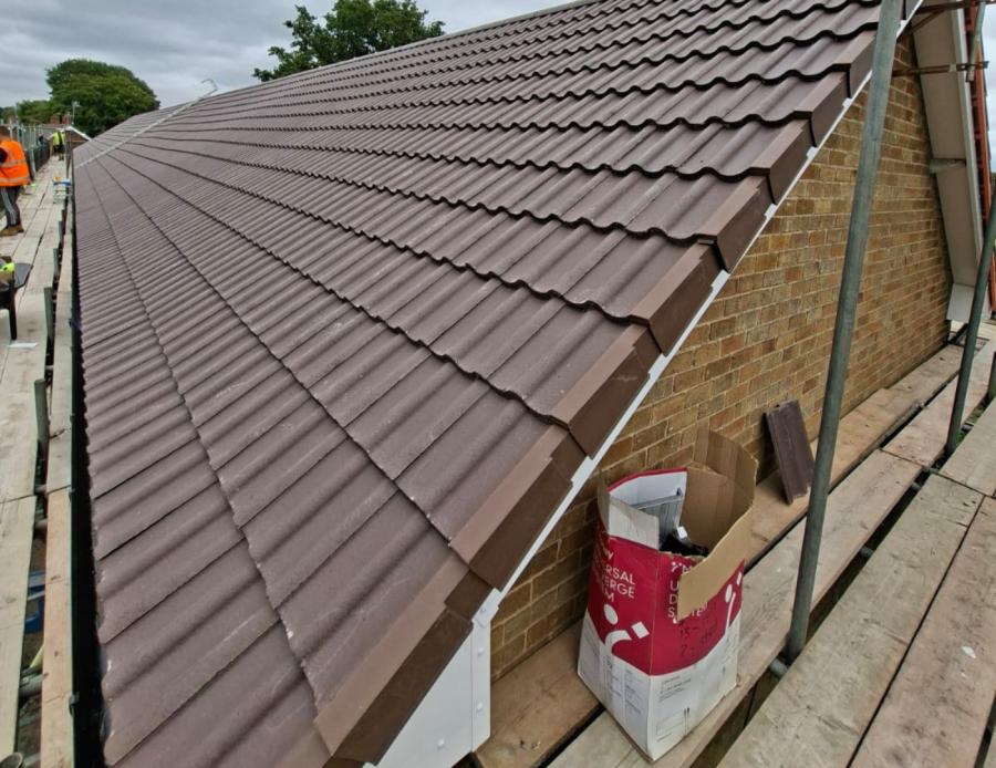 Completed roofing work